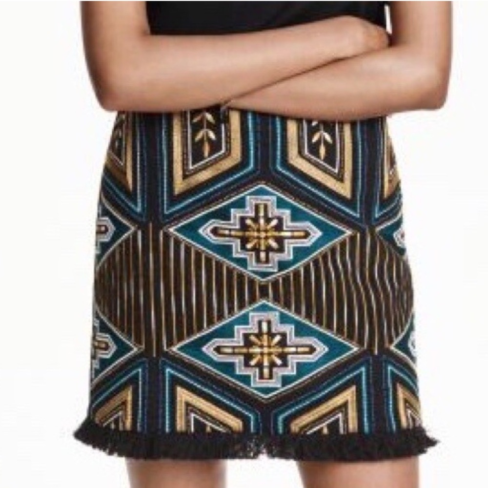 H&M beaded mini skirt